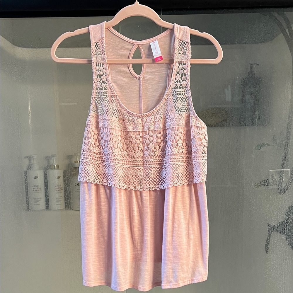 No Boundaries Pink Lace Overlay Skirt